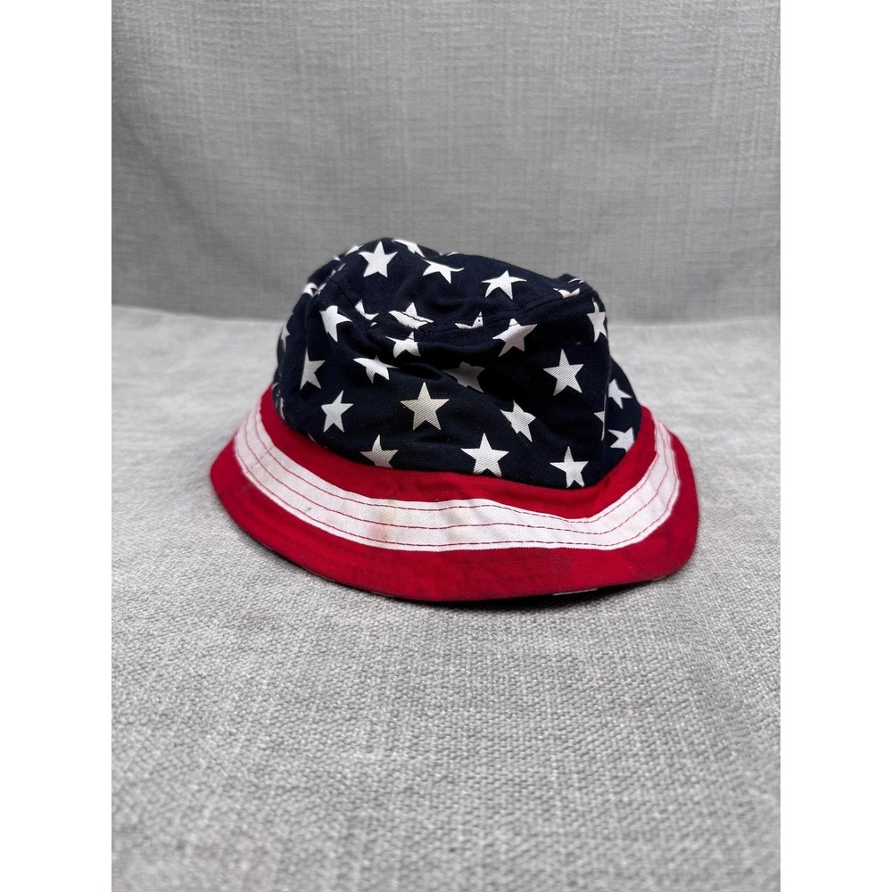KB ETHOS Hat Bucket Mens One Size USA Flag Stars Stripes Patriotic Red White